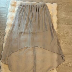 Sheer Flowy High Low Gray Skirt Size US6